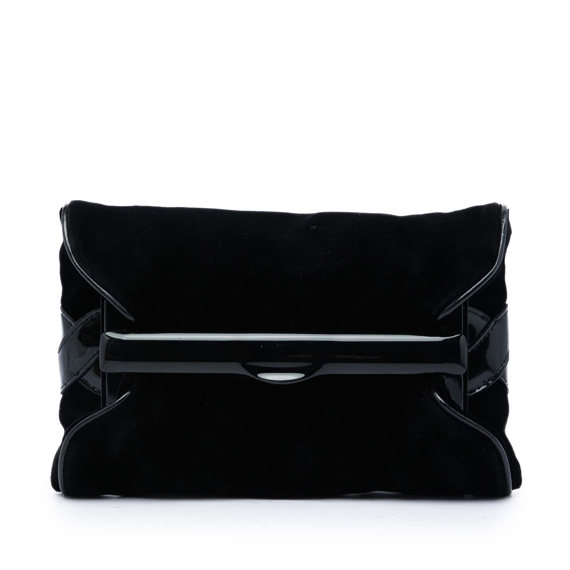 Pre-Loved Bottega Veneta Velvet And Patent Clutch